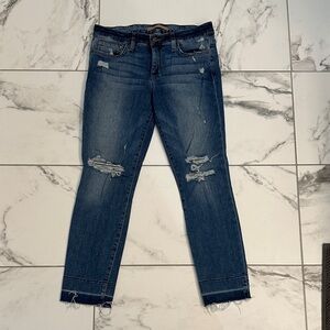 Joe's Jeans Dark Blue Distressed Ankle Jeans